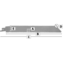 Indlæs billede til gallerivisning Bajonetsavklinge 4010, 5 stk. 300 mm CrV 6 tpi