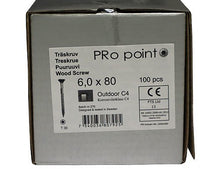 Indlæs billede til gallerivisning Træskrue C4 6,0 x 80 Torx 30 (100 stk.)
